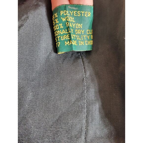 Shabby Chic HOBO Boho Gray Two-Button Patched Crochet Brooch Jacket Women's 45" - Picture 15 of 16